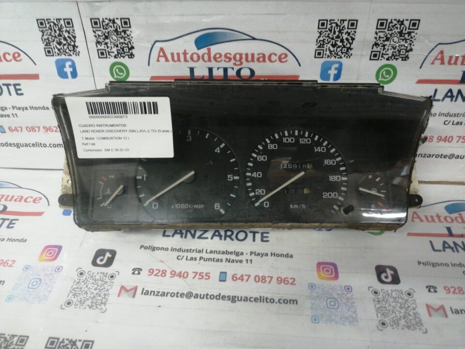 CUADRO INSTRUMENTOS LAND ROVER DISCOVERY (SALLJGLJ) TDi (5-ptas.)