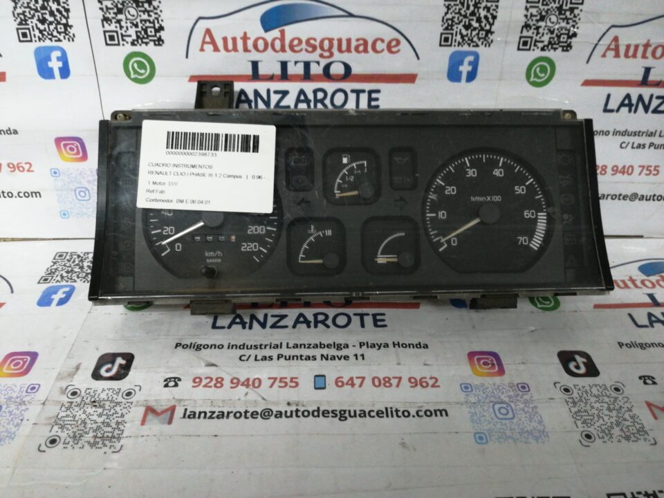 CUADRO INSTRUMENTOS RENAULT CLIO I FASE III 1.2 Campus