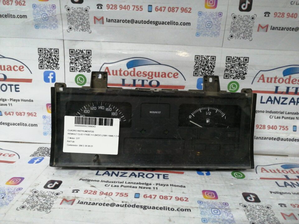 CUADRO INSTRUMENTOS RENAULT CLIO I FASE I II (BC57) 1.2 Alize